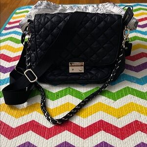 MZ Wallace Medium Crosby Black Quilted Crossbody Bag